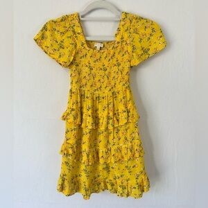 Chelsea & Violet Yellow Floral Tiered Dress – Girls Size S
